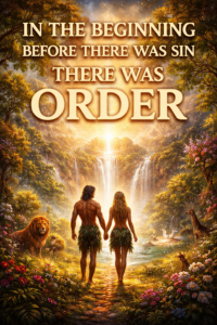 IN THE BEGINNING BEFORE THERE WAS SIN THERE WAS ORDER